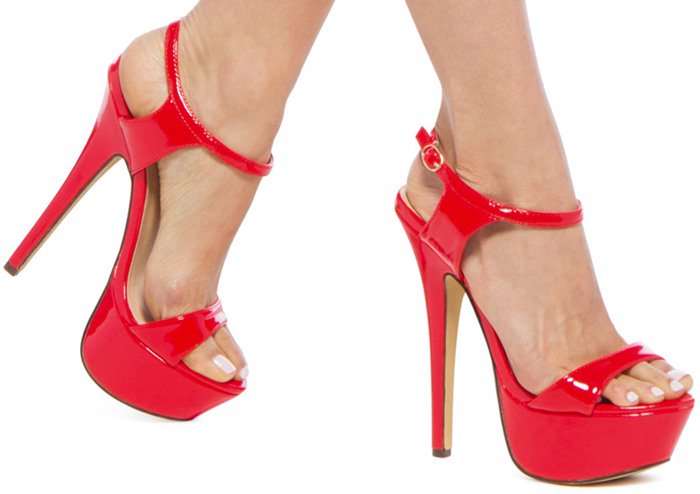 Red Sassy Sky-High Platform Heels