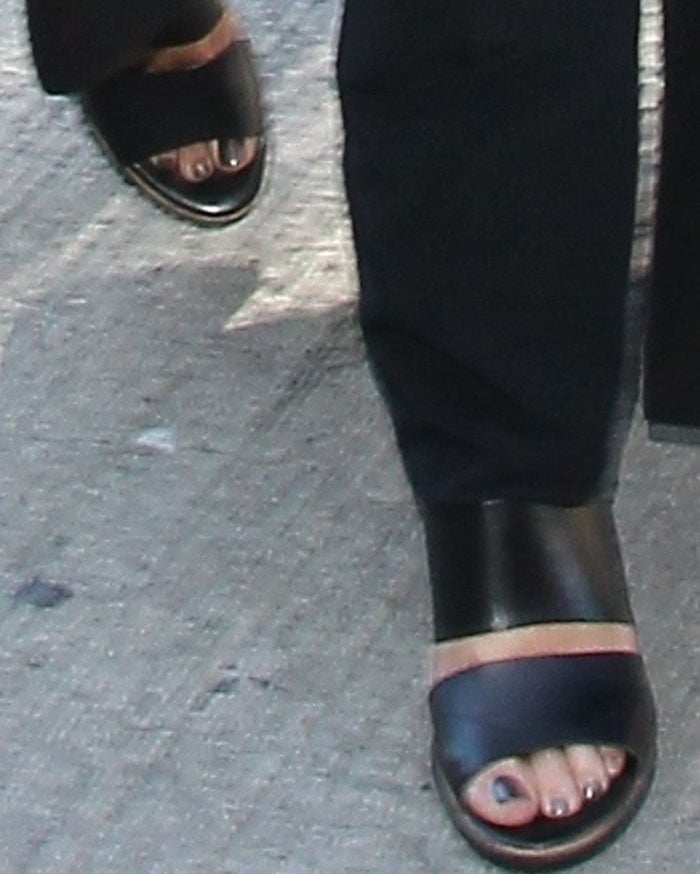 Selena Gomez completes her airport look with a pair of Carvela Kurt Geiger heels