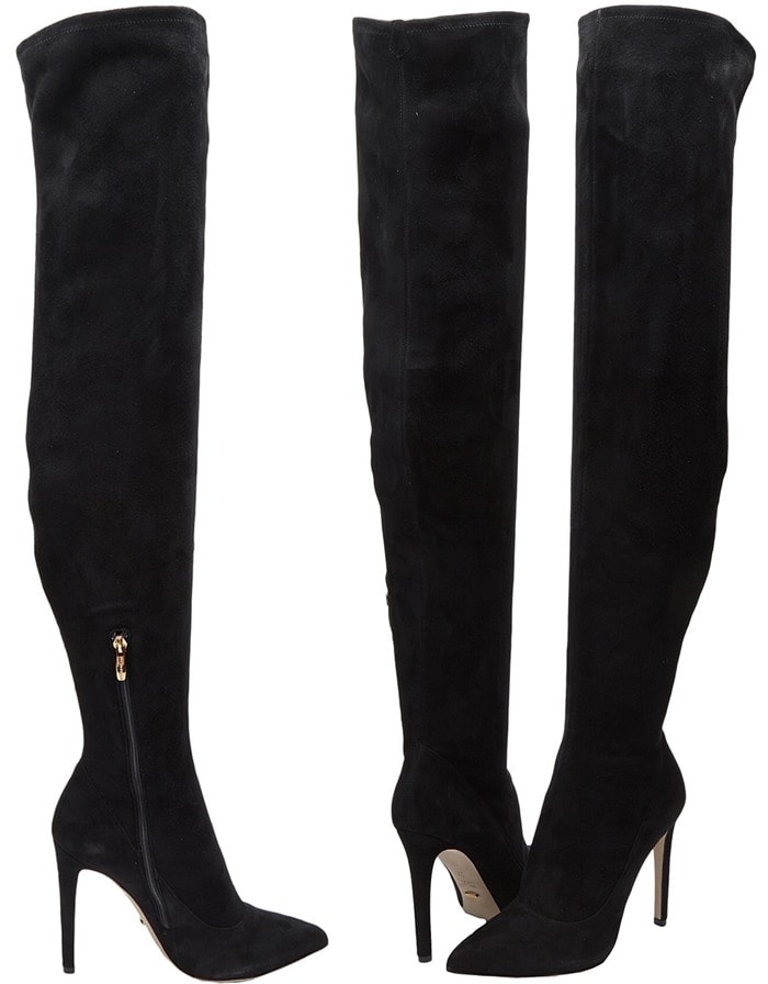 Sergio Rossi 105MM "Matrix" Stretch Suede Boots