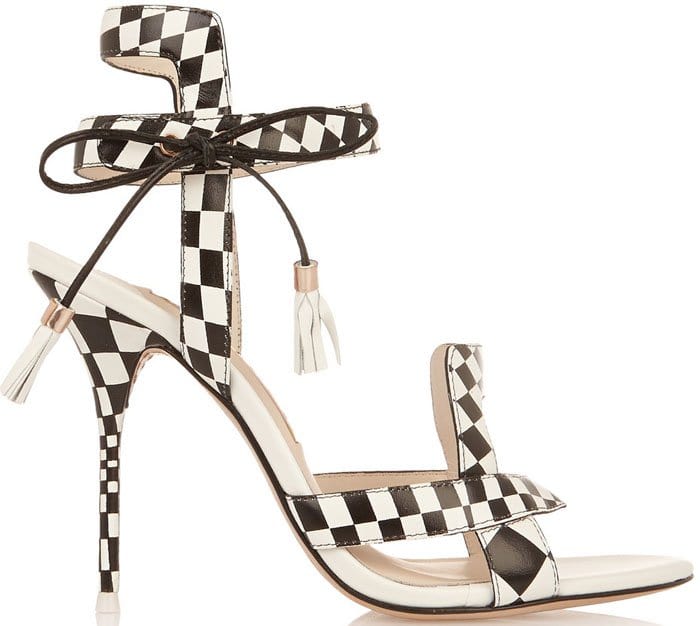 Sophia Webster "Poppy" Checkered Leather Sandals