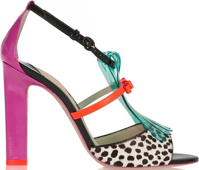 Sophia Webster Verity Patent-Leather, Polka-Dot Calf Hair and Vinyl Sandals