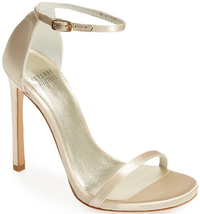 Stuart Weitzman Nudist Blonde Satin