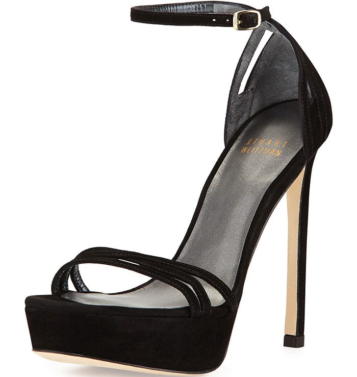 Stuart Weitzman "Whichway" Suede Platform Sandals