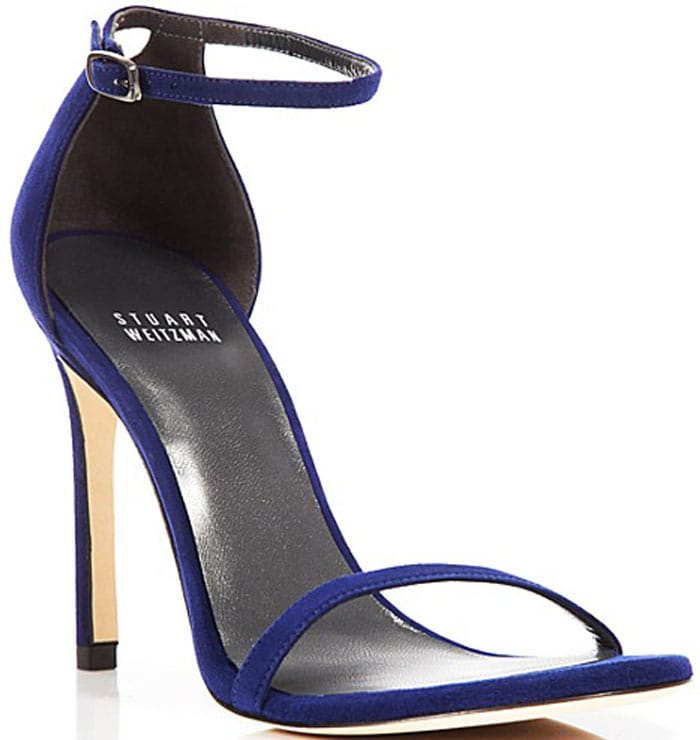 Stuart Weitzman Ankle Strap Sandals in "Nudistsong" in Sapphire