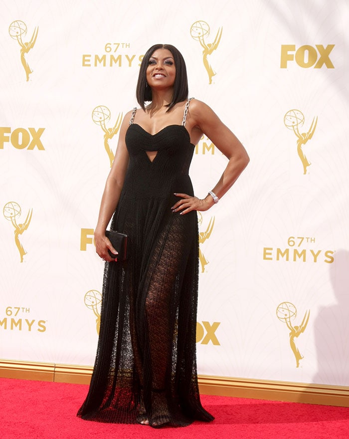 Taraji P. Henson shows off a head-to-toe Alexander Wang look on the red carpet of the Emmy Awards