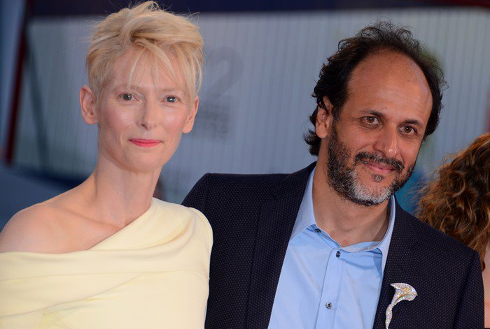 Luca Guadagnino and Tilda Swinton attend the premiere of their new film "A Bigger Splash"