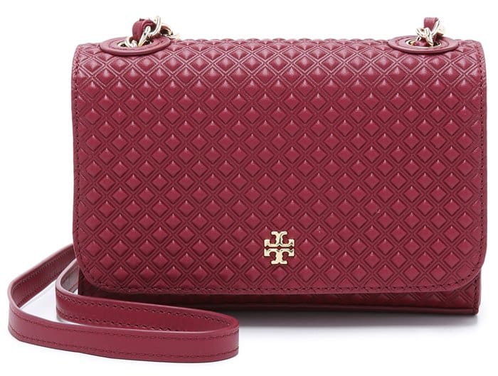 Tory Burch Marion Embossed Shrunken Bag in Red Agate