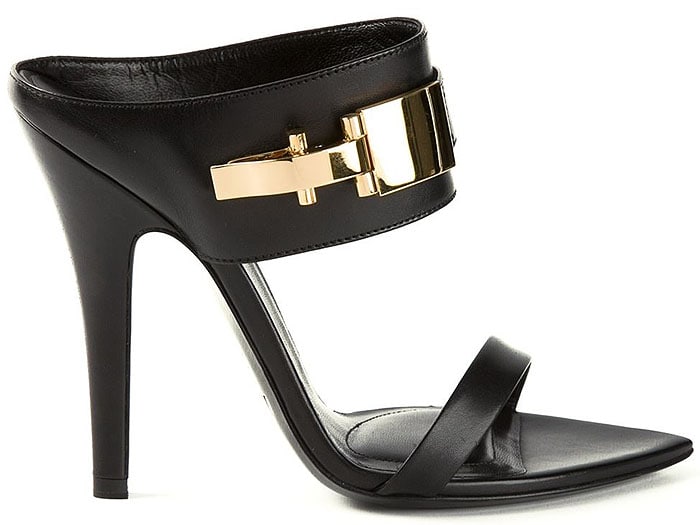 Versus x Anthony Vaccarello Leather Mules with Gold-Tone Hardware