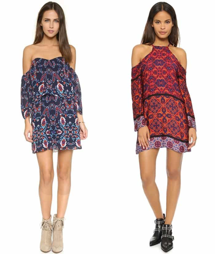 Saylor Alba Dress in Multi and Minkpink Sun Dancer Dress in Multi