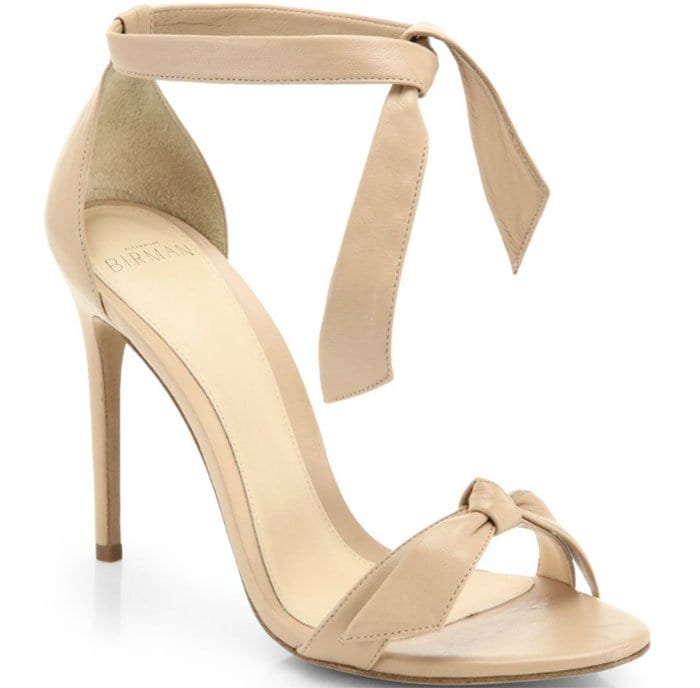 Alexandre Birman Clarita Suede Ankle-Tie Sandals Nude