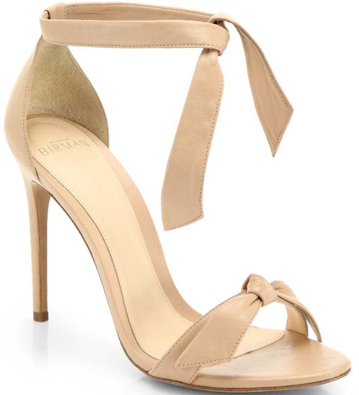 Alexandre Birman Clarita Beige Ankle-Tie Sandals