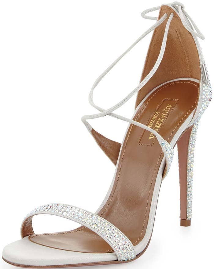 Aquazzura Linda Sandals Silver Crystal