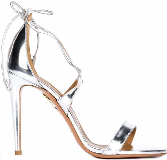 Aquazzura Linda Silver Leather Sandals