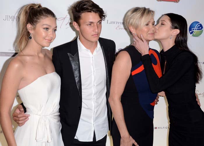 Gigi Hadid, Anwar Hadid, Yolanda Foster and Bella Hadid attend the Global Lyme Disease Alliance Gala