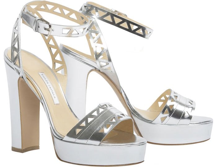 Metallic Leather Bionda Castana Zoe Sandals width=