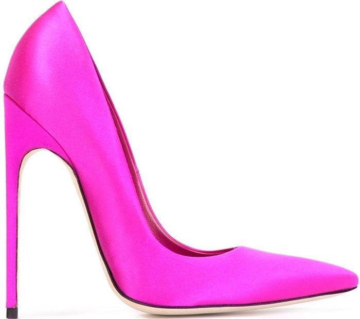 Brian Atwood FM Satin Pointed-Toe Pumps