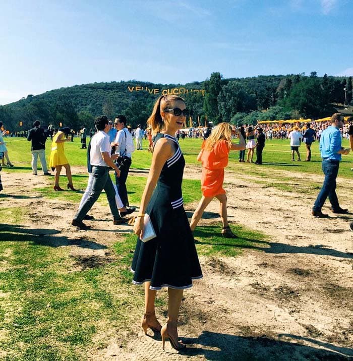 Camilla Belle helped stomp the divots kicked up by the horses as their riders compete