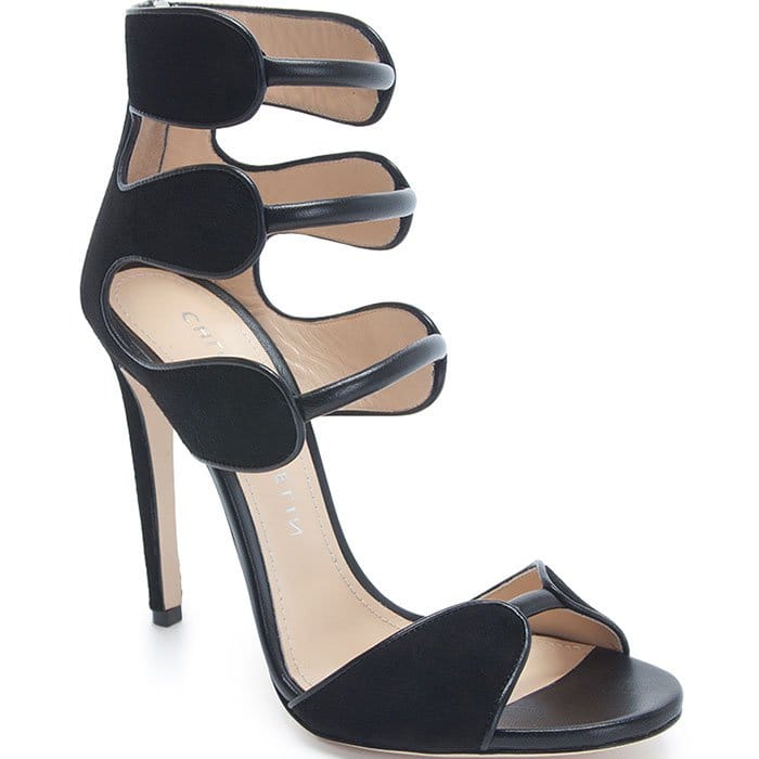 Chloe Gosselin Black Suede and Calf Larkspur Sandals