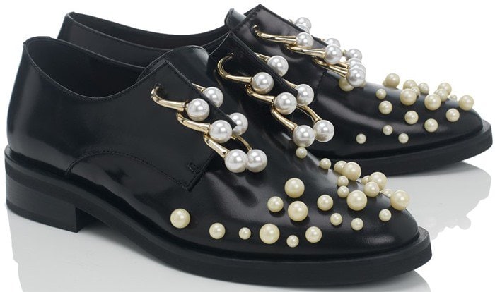 Coliac Martina Pearl-Embellished Derby Shoes