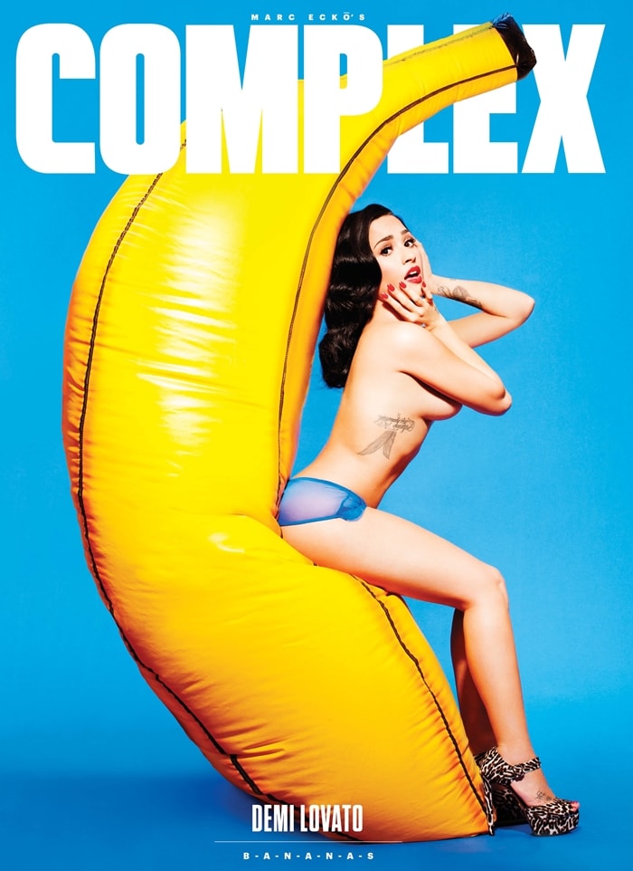 A topless Demi Lovato tells Complex she and Selena Gomez are not friends