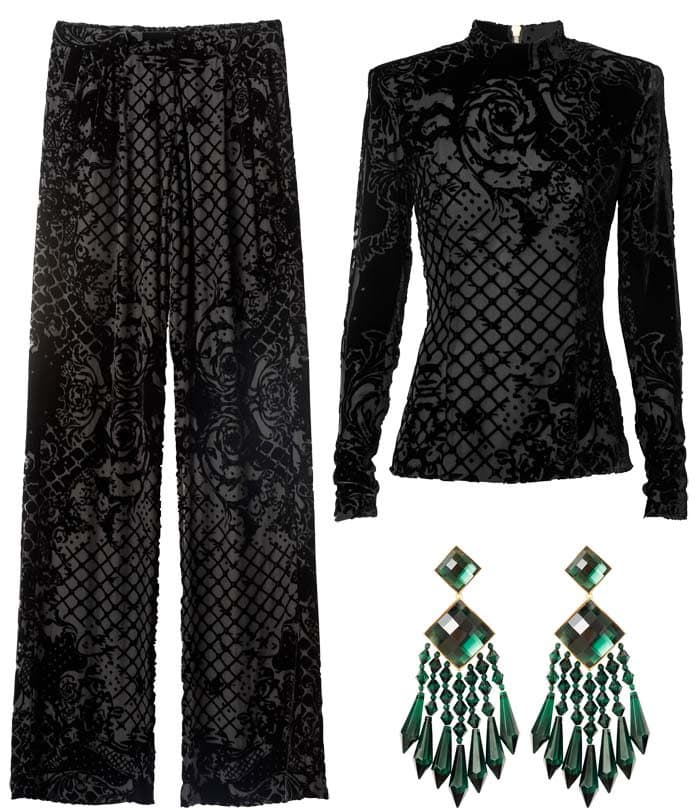 Balmain x H&M Pants, Top and Earrings