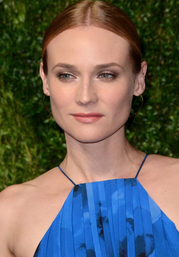 Diane Kruger with an easy updo hairstyle attends the God's Love We Deliver, Golden Heart Awards