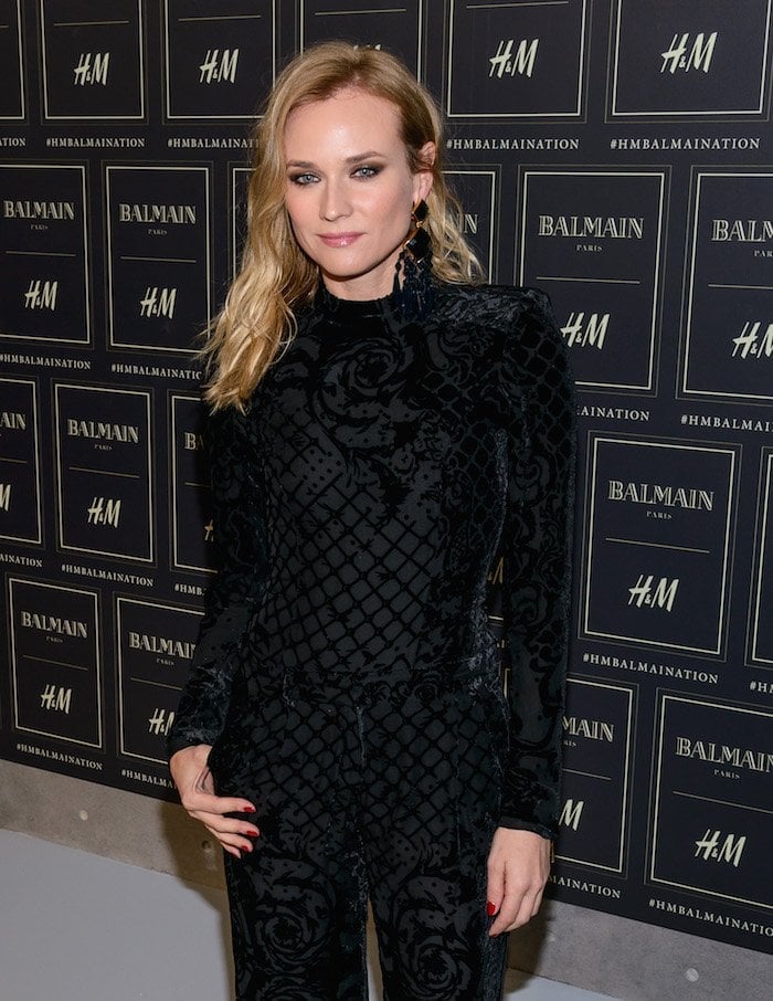 Diane Kruger attends the launch of the Balmain x H&M collection