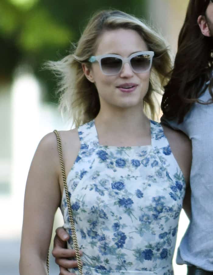 Dianna Agron arriving at Gratitude Café on Larchmont Boulevard in California