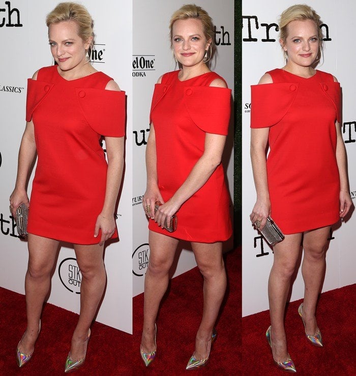 Elisabeth Moss finishes her movie premiere look with a pair of Casadei pumps