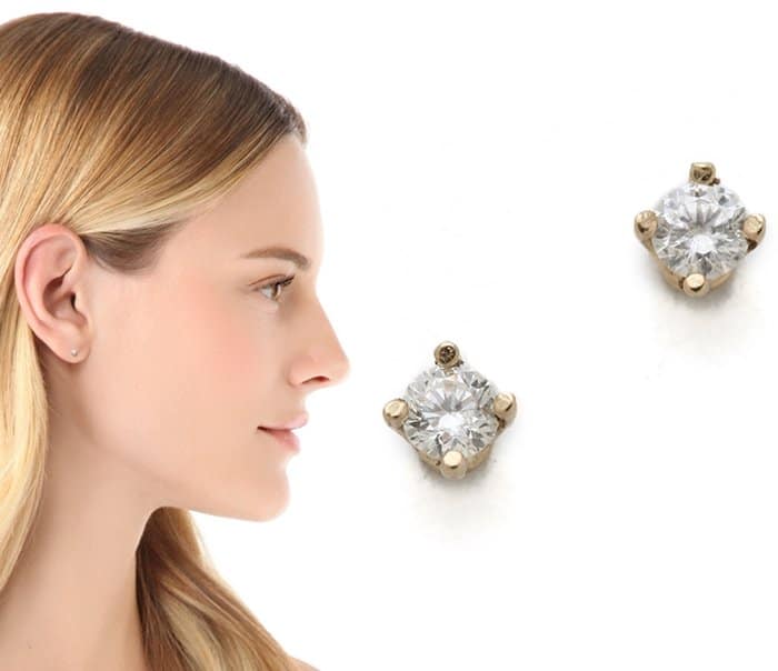 Gabriela Artigas White Diamond Stud Earrings