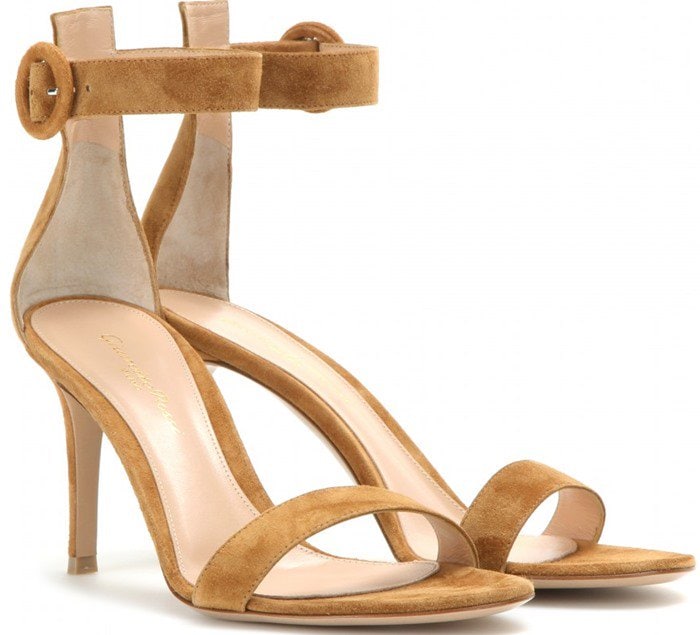 Gianvito Rossi Brown Portofino Suede Sandals