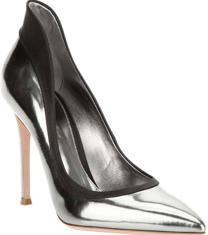 Gianvito Collared Metallic High Heel Pumps