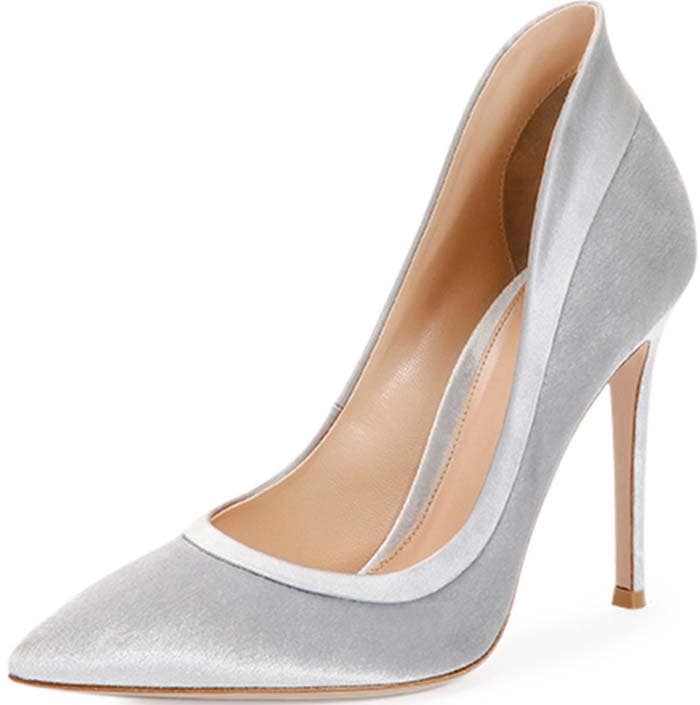 Gianvito Rossi Velvet Pumps Silver