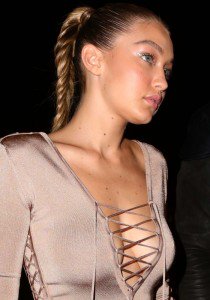 Gigi Hadid Flaunts Boobs in Cleavage-Baring Balmain Dress