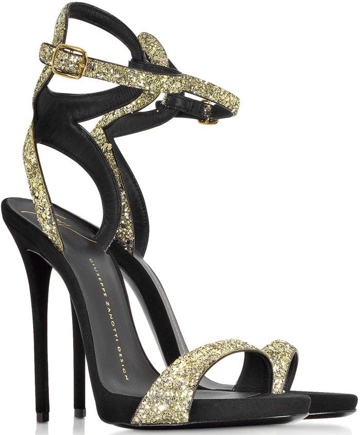 Giuseppe Zanotti Gold Glitter Ankle Strap Sandals