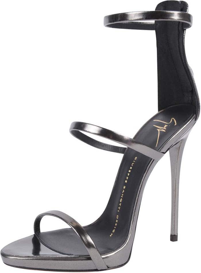 Giuseppe Zanotti Triple Strap Metallic Anthracite