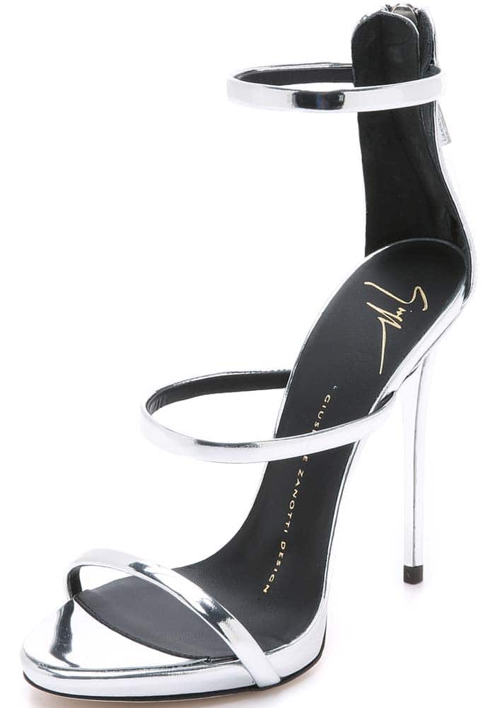 Giuseppe Zanotti Triple Strap Metallic Silver