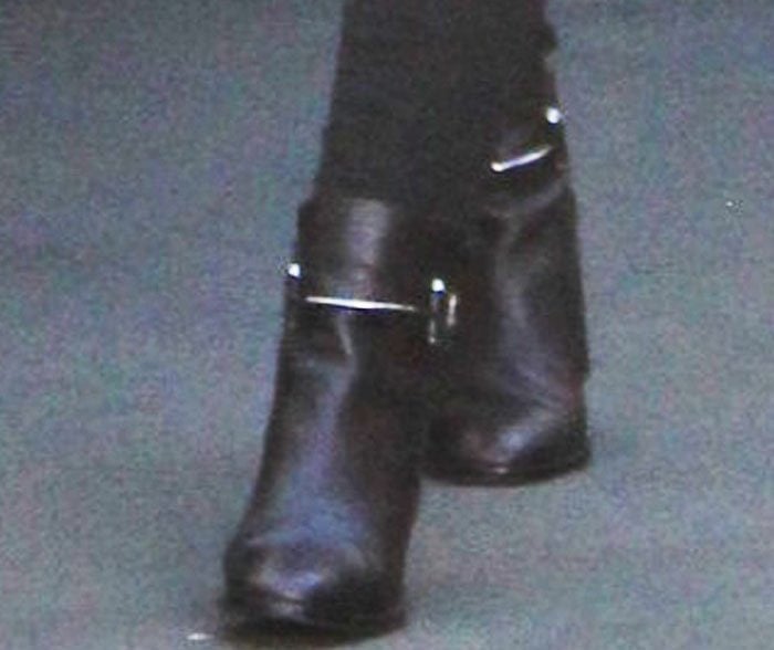 Iggy Azalea finishes her ensemble with a pair of Balenciaga boots on her feet