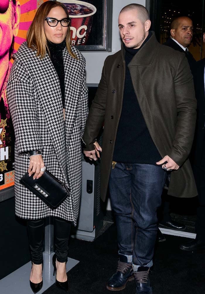 Jennifer Lopez and boyfriend Casper Smart at the premiere of Rock the Kasbah