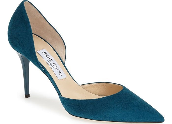 Jimmy Choo "Addison" d'Orsay Pumps Teal Suede