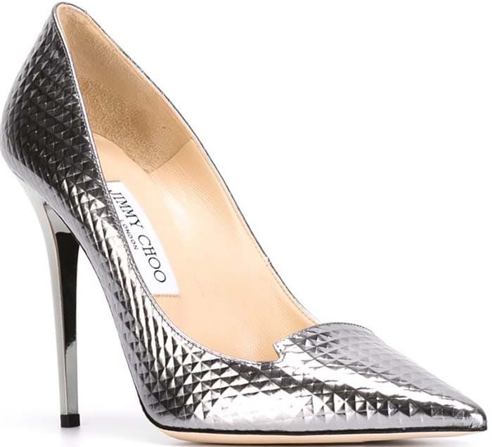 Jimmy Choo Ari Textured Metallic Leather Pumps