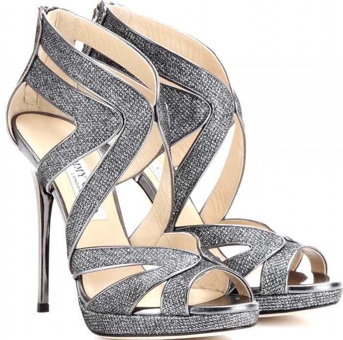 Jimmy Choo Collar Glitter Sandals