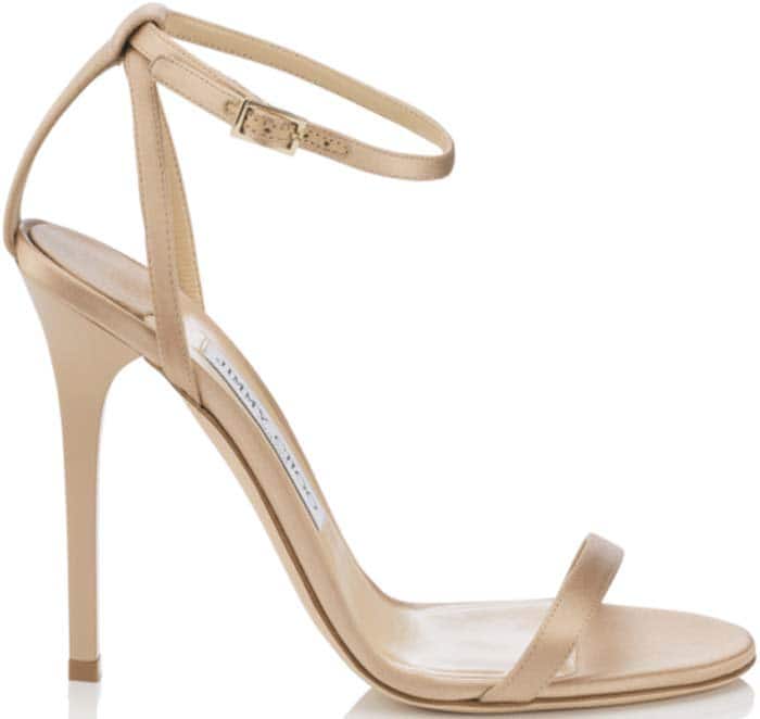 Jimmy Choo "Minny" in Nude Satin