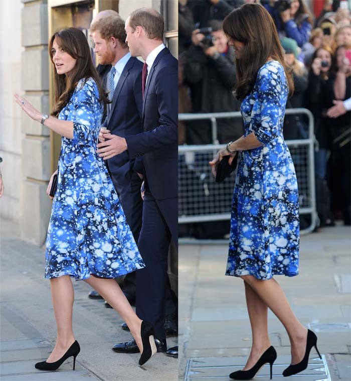 Kate Middleton flaunts her legs in a printed dress by UK designer Tabitha Webb