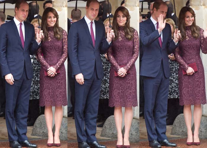 Prince William and Kate Middleton greet Chinese President Xi Jinping at the Lancaster House in London