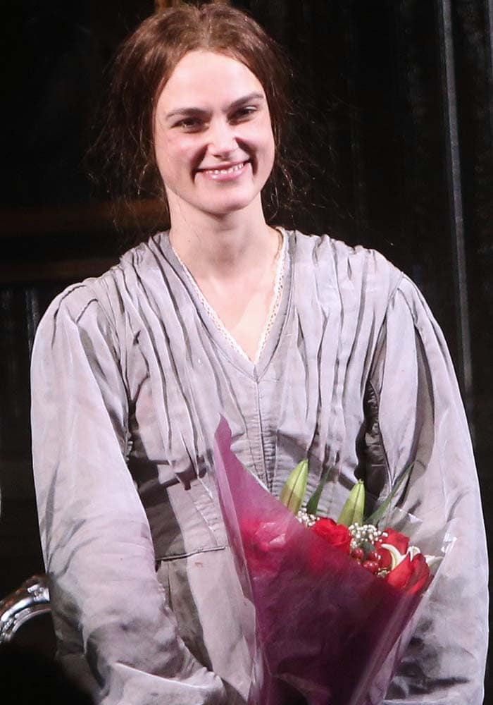 Keira Knightley celebrates opening night of her latest Broadway production