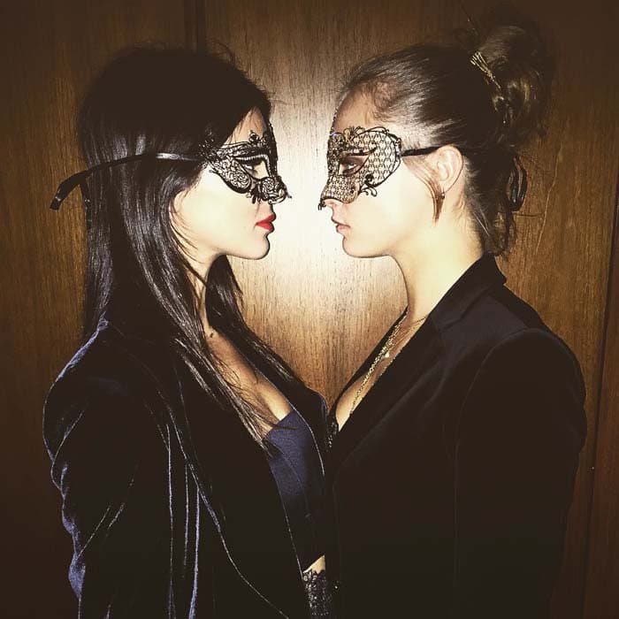 Kendall Jenner and Cara Delevingne pose for masquerade photos together