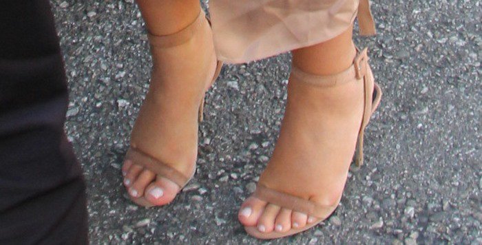 Kim Kardashian wearing 'Antonia' sandals from Alexander Wang