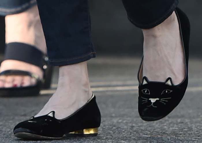 Kirsten Dunst wears Charlotte Olympia's infamous "Kitty" flats