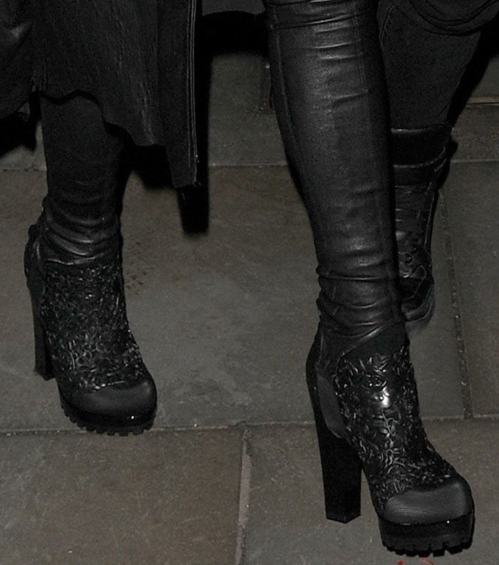 Lindsay Lohan's feet in Melissa x Alexandre Herchcovitch ankle booties